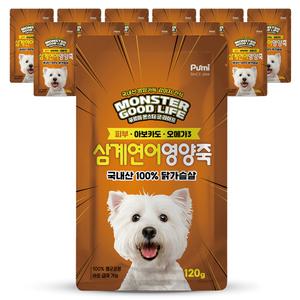 푸르미 몬스터 굿라이프 삼계연어 영양죽 120g 12개입  캣츠앤독스