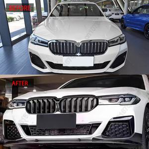 그릴 프론트 범퍼 듀얼 라인 스타일 장식 키드니 BMW 호환 5 시리즈 G30 G31 G38 LCI 520i 530i 540i M550i