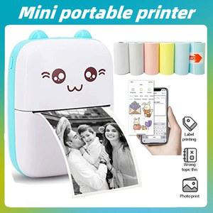 사진 고양이 프린터 블루투스 미니 안드로이드 무선 프린터 58MM 라벨 휴대용 열전사 포켓 IOS