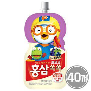 뽀로로 홍삼쏙쏙 포도블루베리 100ml 40개