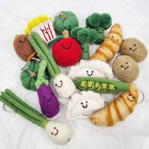 핸드메이드 양모 채소키링 우정템 열쇠고리 백참 11type