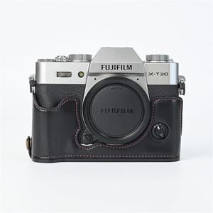 인조 가죽 하프 바디 케이스 하단 개방 후지 X-T30 II X-T20 X-T10 카메라 가방 커버 후지필름 XT30II XT30