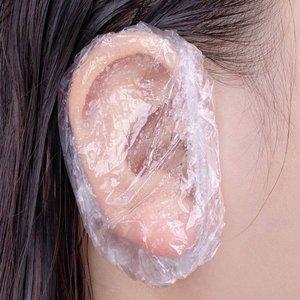 고품질 일회용 방수 귀마개 70P 미용실비닐캡 헤어비닐캡 투명비닐캡 샴푸캡 이어캡 염색방수캡 (WFHTQVB)