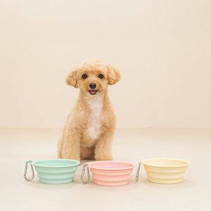 [레토] 강아지 물그릇 산책용 밥그릇 고양이 휴대용 접이식 실리콘 식기