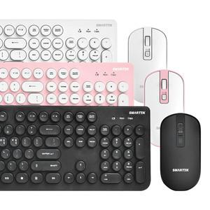 [ VIP 비밀가격 I 스마텍] 레트로 디자인 2.4GHz 듀얼 무선 키보드 마우스 세트 I 멤브레인 STC-500