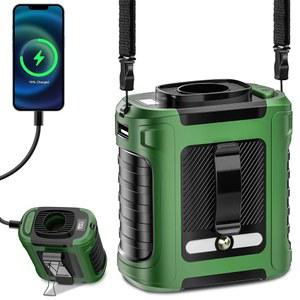 휴대용 허리 선풍기, 5단 20,000RPM 강력한 공기 흐름, 100,000mAh 배터리 전원, 디스플레이, 손전등, 핸즈프리 걸이식 목 웨어러블 벨트 개인용 선풍기 클립, 캠핑, 야외, 잡사이트용