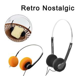3.5mm 유선 헤드폰 음악 MP3 레트로 휴대용 헤드셋 스포츠  소음 차단 헬멧 노트북 PC 용 범용