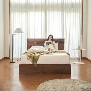 빌라드우드 LED 수납형 원목 침대프레임Q K+에잇나잇 스탠다드매트리스K