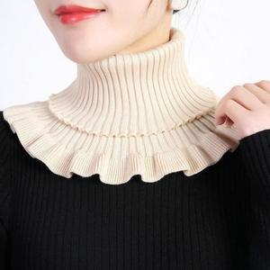 여성 3컬러트렌 답답하지 않은 페이크 프릴 목폴라 넥워머