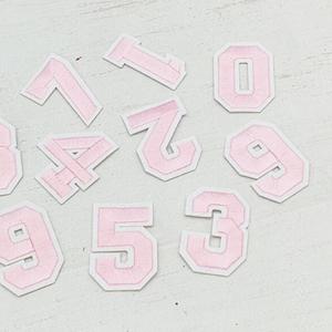 붙이는 숫자와펜 패치 분홍 의류 리폼 자수와펜 커스텀 라벨