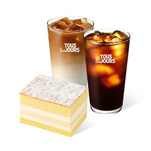 [뚜레쥬르] 푸딩 크림샌드 + 아메리카노1 + 카페라떼1