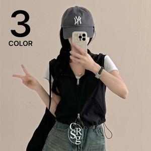 크림슈가 / 바스락 투웨이 스트링 후드 아노락 조끼집업/ 3컬러