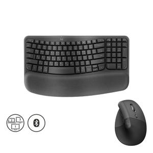 키스킨증정 로지텍 WAVE KEYS 키보드+ LIFT 리프트 버티컬 마우스 그래파이트