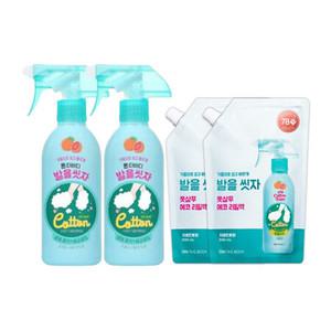 온더바디 코튼풋 발을씻자 풋샴푸 자몽 385ml 2개+리필 500ml 2개