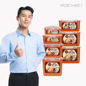 로이첸 참숯 황토 누름독 김치통 이중뚜껑 밀폐용기 3.5L 1+1
