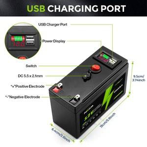 12V 리튬 배터리, LiFePO4 4000 + 딥 사이클 내장 BMS,10 년 수명, UPS, 카약 어군 탐지기, 태양 전지 패널, 라디오용, 150Ah