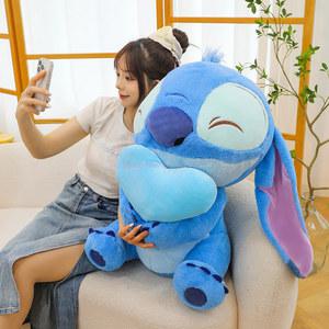 디즈니 Lilo & Stitch 카와이 봉제 장난감 핑크 하트 천사 인형 귀여운 애니메이션 박제 소녀 생일 선물