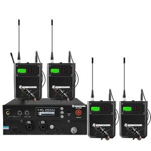 무선 인이어 모니터 시스템, 스테레오 셀렉트 UHF 채널 자동 스캔 시스템 송신기 및 이어폰 포함 바디팩 4개 스테이지 모니터링, 스테이지, 밴드, 스튜디오용 262피트