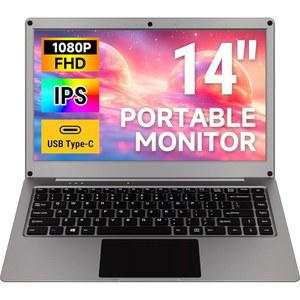 ELECROW 휴대용 모니터 14인치 1080P FHD USB C 노트북 모니터 /키보드 내장 배터리 컴퓨터 디스플레이 IPS 외장 게이밍 CROWVIEW 노트