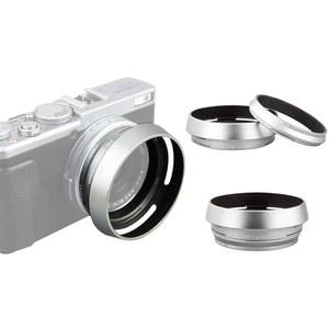 JJC LH JX100 실버 메탈 렌즈 후드 / 49MM 필터 어댑터 링 후지필름 X70 X100S X100T X100F X100V, 후지 X100F, X100V 후드 쉐이드, X100 교체용