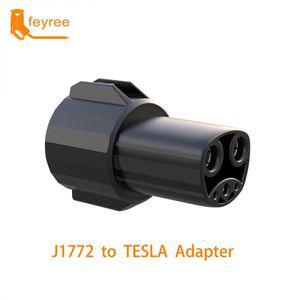 전기차충전기 Feyree-EV 충전기 어댑터 J1772 에서 테슬라 소켓 60A 250V 타입 1 부터 전기 자동차 용 어댑