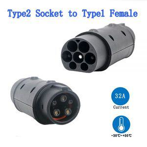 전기차충전기 EVSE 어댑터 32A 전기 자동차 EV 충전기 커넥터 IEC 62196 소켓 유형 2-유형 1 충전