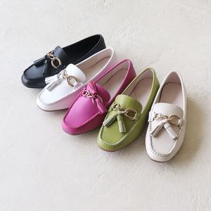 천연소가죽 센치드 컴포트 쿠션 미끄럼방지 테슬 플랫로퍼 1CM B-9004