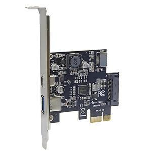 PCIE USB 3.0 + C타입 확장 카드 SATA 전원 NEC720201 칩 컨트롤러 포함 익스프레스 X1 GEN1 5G 라이저