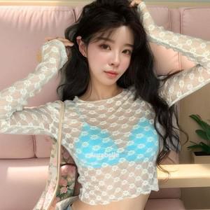 [오노마] ONM 아우라벨르 화이트 꽃자수레이스 레이어드탑 티셔츠