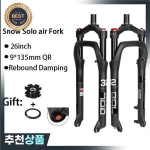 BOLANY MTB 스노우 포크 자전거 솔로 에어 프론트 서스펜션 팻 알루미늄 합금 수동  리모컨 전자 와이드 타