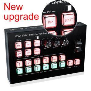 HDMI 비디오 스위처 마이크 믹서 멀티 카메라 라이브 스트리밍 방송 제작 지지대 C타입 캡처 카드 레코드 4K