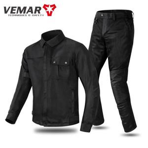 오토바이바지 오토바이 라이딩 세트 세트 남성용 메쉬 통기성 Vemar 여름 라이딩 바지 CE 반사 안전 조끼