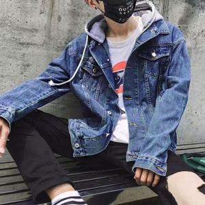 [라일리] Rly 데일리 베이직 남자 후드 청자켓 올데이 블랙 진청 탈