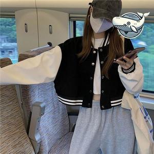 [오노마] ONM 트렌디한 크롭 바시티 재킷 세미오버핏 간절기