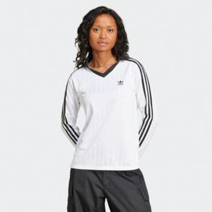 갤러리아 [ADIDAS](여성용)아디컬러 풋볼 자카드 브이넥 긴팔 폴로 셔츠/JD2605