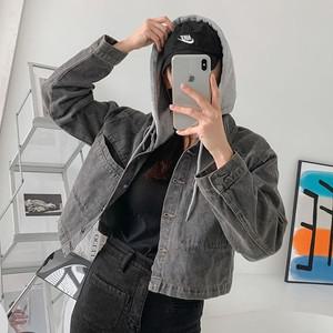 플라이 후드 크롭 데님자켓_S3143