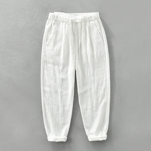 남자 비치 면마 바지 슬랙스 팬츠 빅사이즈 얇은 통기성 빈티지 롱 모시 와이드 심쿵인싸