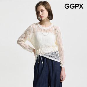 [GGPX] GP4KP040F 스트랩 언밸런스 펀칭 니트
