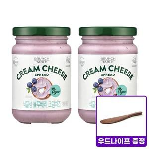 식물성 블루베리 크림치즈 190gX2+우드나이프