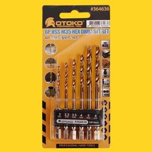 [기타]6개 스텐 드릴비트 세트 스텐기리 전동 육각비트 드릴날 3mm 3.2mm 3.5mm