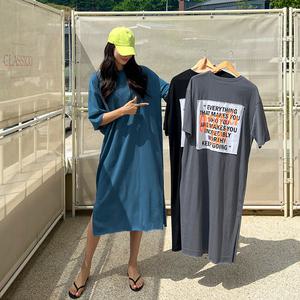 [핑크시슬리] 앤디블 빅패치 루즈 롱원피스
