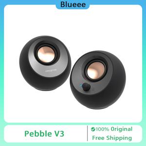 Creative Pebble V3 무선 블루투스 스피커 및 Pebble Desktop 2.0 유선 스피커 멀티미디어 미니 소형 PC 액