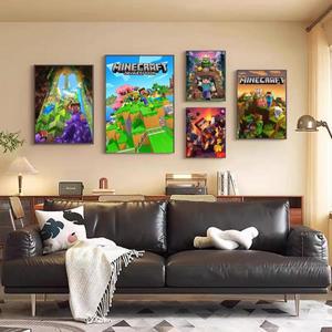 3D 게임 M-Minecraft 영화 스티커 포스터, 레트로 크래프트 종이 DIY 룸 바 카페 미학 아트 벽화