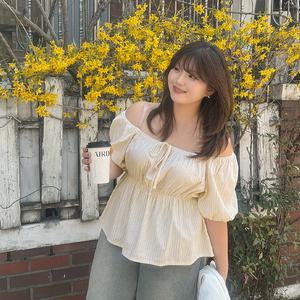 [빅사이즈]이블렛 베뉴디 리오셀 ST 셔링 블라우스 제이스타일