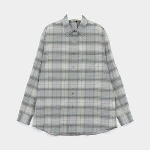 오라리 슈퍼 라이트 울 체크 남성 셔츠 A25SS01LC BLUE GREEN CHECK