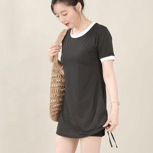 [하프클럽/] 래쉬가드 반팔 국내산 여성 브라캡 탈착가능 원피스 수영복 반