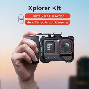 AMAGISN Xplorer 그립 키트 Insta360 Ace Pro 2용 Vlog 프레임 마운트 유틸리티 케이스 DJI Osmo Action 5