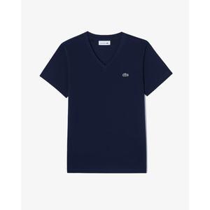 국내정품 라코스테 LACOSTE 여성 25SS 베이직 브이넥 반팔 티셔츠 TF832E-55G 166 다크네이비 591052