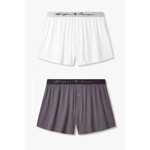 [EMPORIO ARMANI](대구신세계)남성 로고 자수 밴딩 레이온 트렁크 2종 SET(0815112088,0815112089)