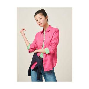 빈폴 BEANPOLE LADIES Essential 리넨 솔리드 레귤러핏 셔츠 핑크 BF5364E01X 313121